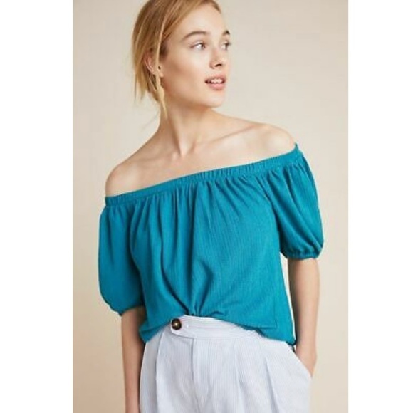 NWT Anthropologie Elodie Off The Shoulder Blouse Size Small - Picture 1 of 12